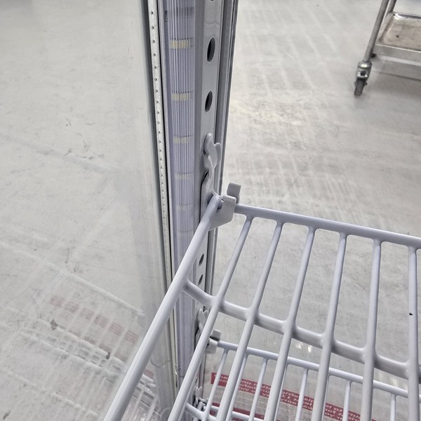 Wire shelves display fridge