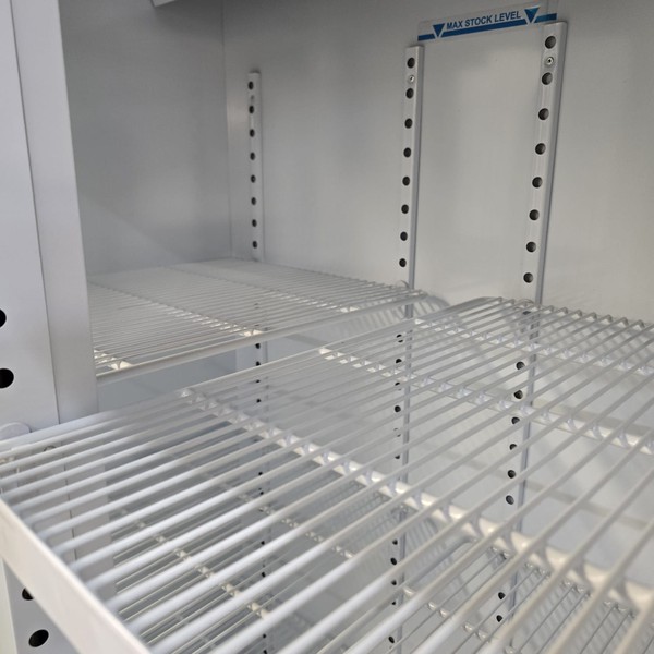 Display fridge with glass doors