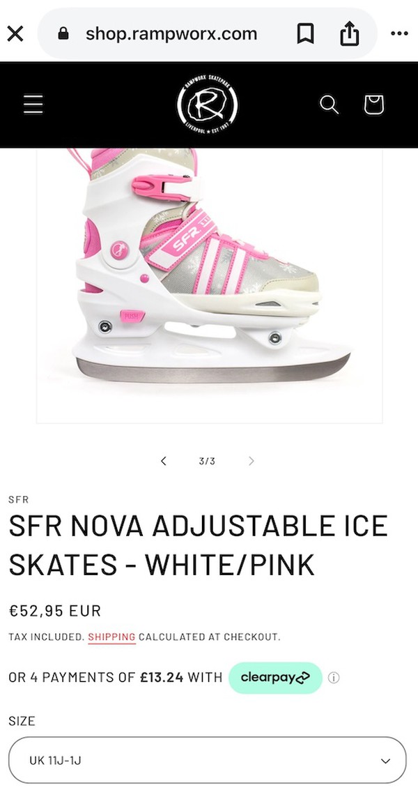 Nove ADJUSTABLE JUNIOR ICE SKATES