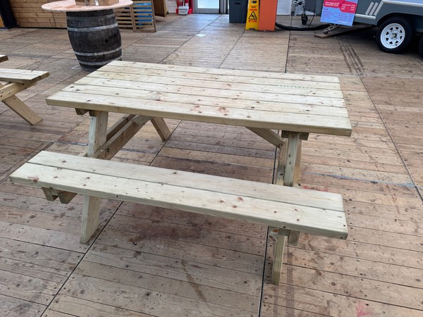Light Wood Picnic Benches