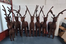 7x Large Wicker Reindeer For Sale