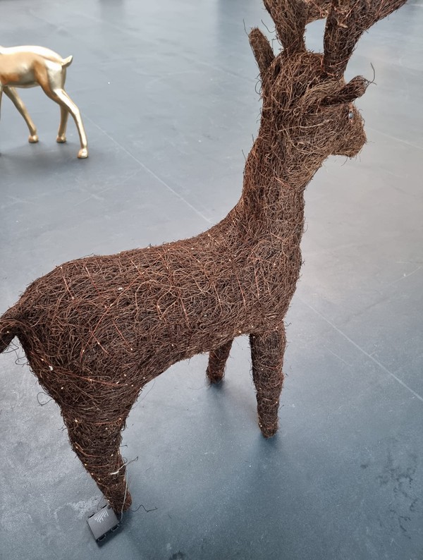 Used Large Wicker Reindeer Used Large Wicker Reindeer