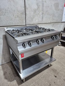 New Falcon Dominator G3121 Nat Gas Countertop 6 Burner Boiling Hob Top On Stand