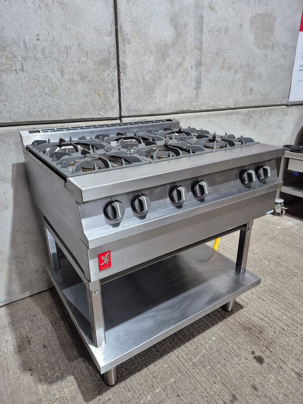 New Falcon Dominator G3121 Nat Gas Countertop 6 Burner Boiling Hob Top On Stand