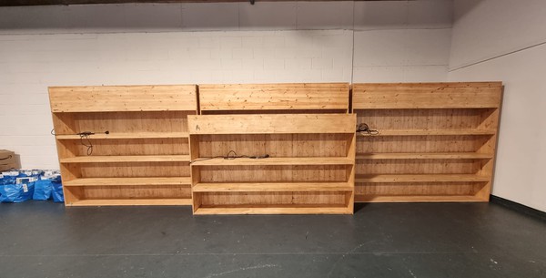 10x LED Wood Shelving Units For Sale
