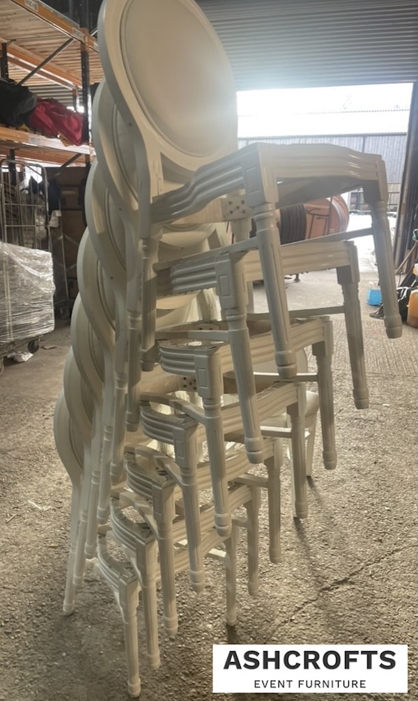 Stacking White Louis Chairs