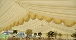 2x 12m Ivory Reveal Curtains For Sale
