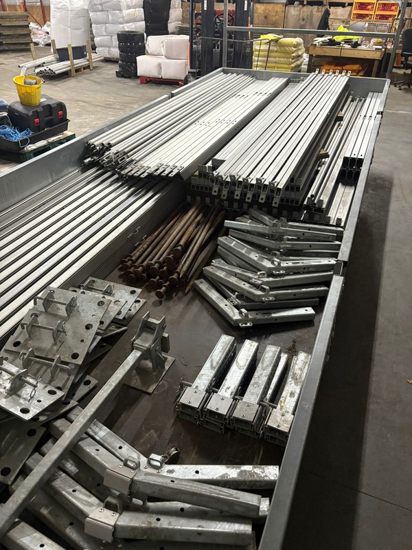 Frame marquee transported in trailer