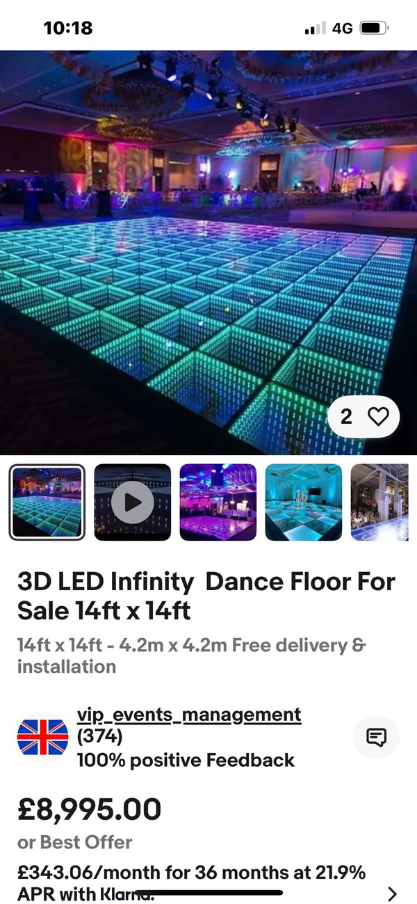 Colour changing mirror dance floor