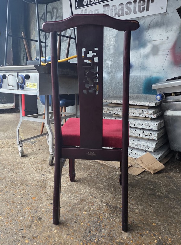 Wooden Dining Chairs with Red Seat