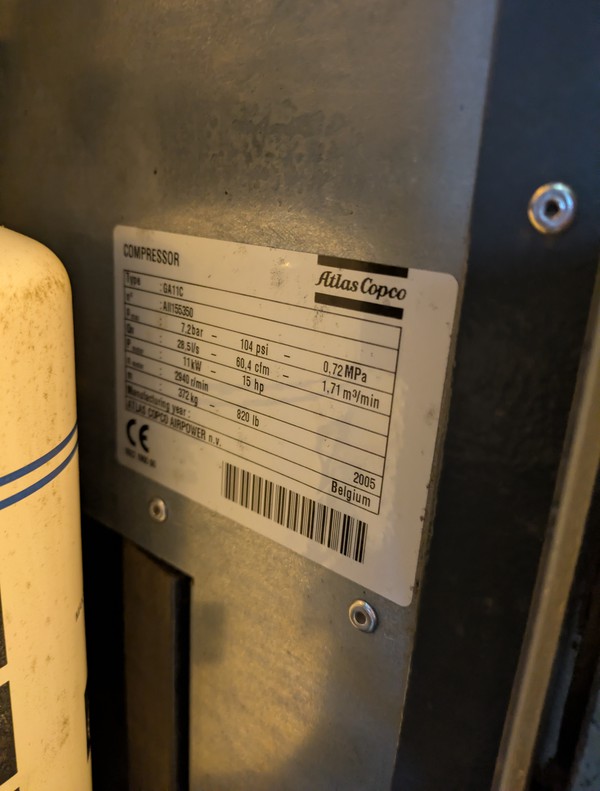 Atlas Copco Compressor With Tank