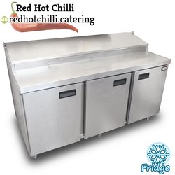 Three door bench fridge with saladette