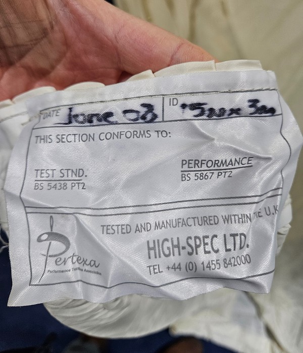 15m x 3m Pleated Ivory Linings