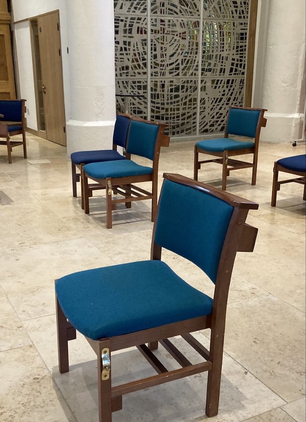 Blue Church Chairs