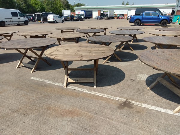 Rustic Round Folding Tables 5Ft