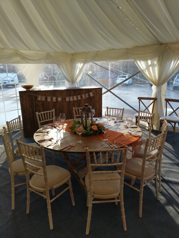 Rustic Round Folding Tables for sale