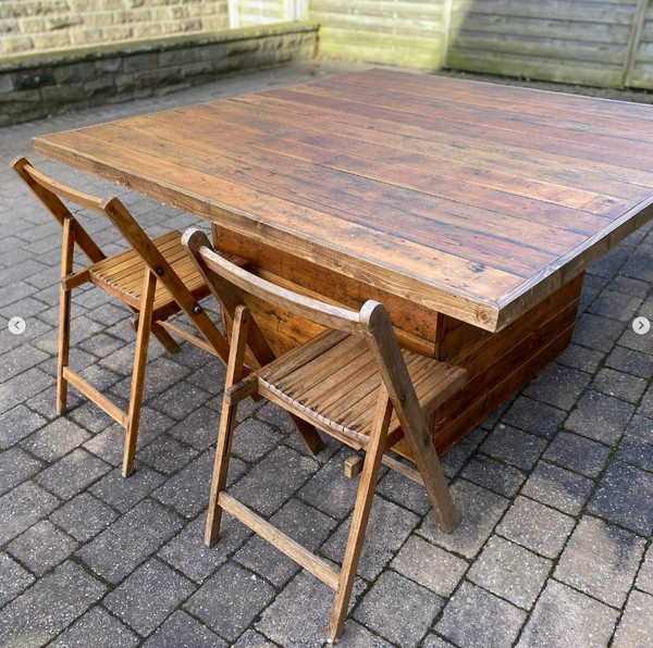 Large square table seating 8 guests