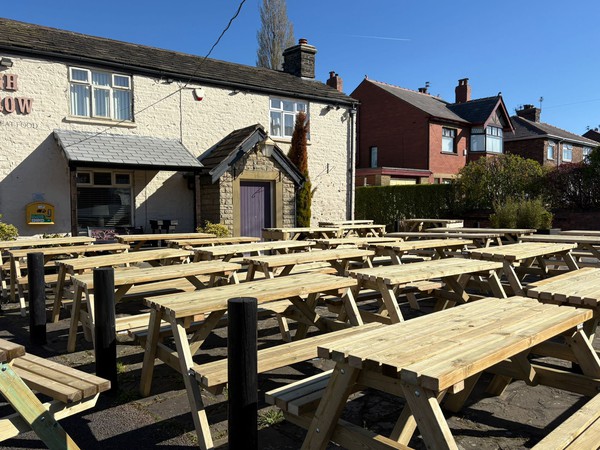 Treated timber picnic benches