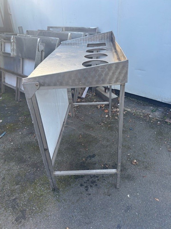 Brushed stainless steel tables