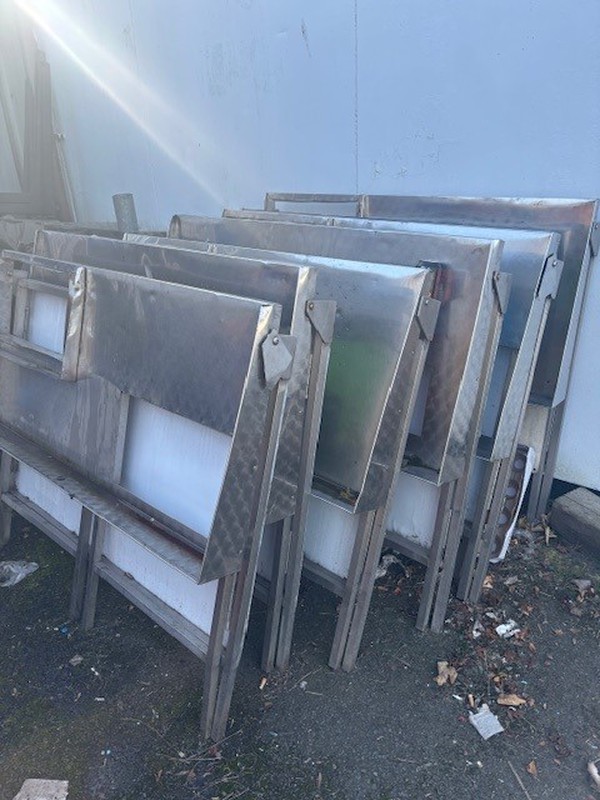 Portable folding stainless steel tables