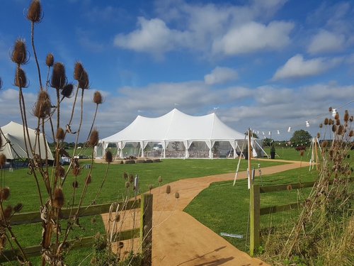 White sailcloth marquee