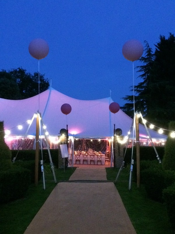 Wedding marquee at night