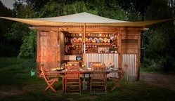 glamping kitchen hut