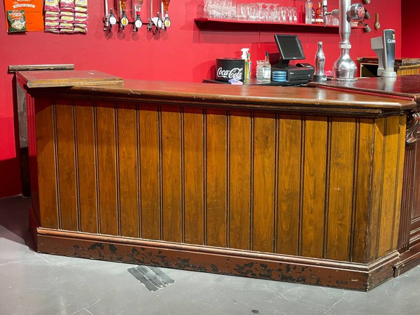 Wooden reclaimed bar counter