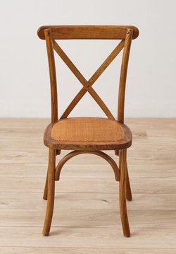 Aged Oak Cross Back Chairs For Sale