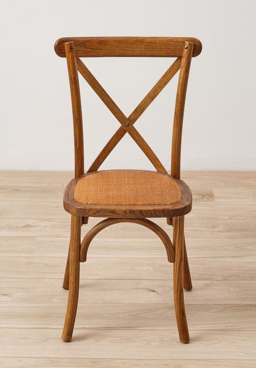 Aged Oak Cross Back Chairs For Sale