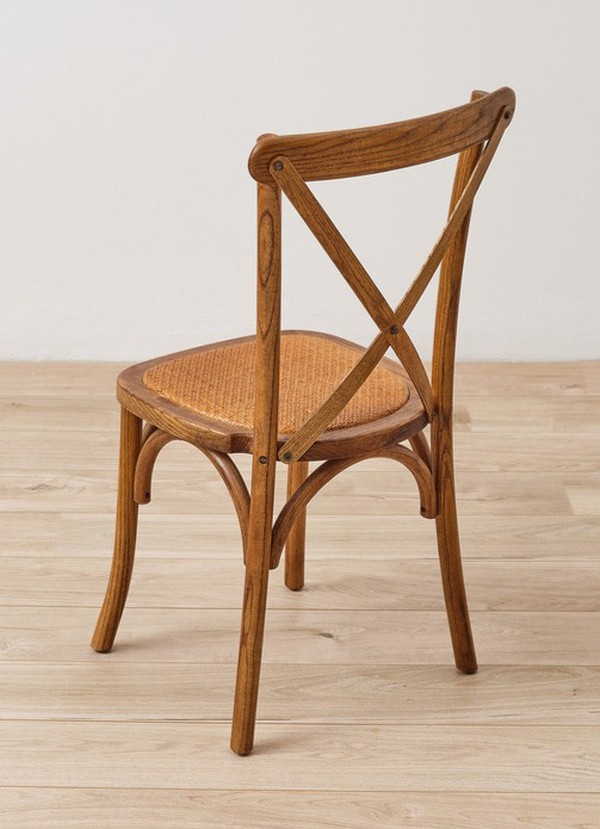 Aged Oak Cross Back Chairs