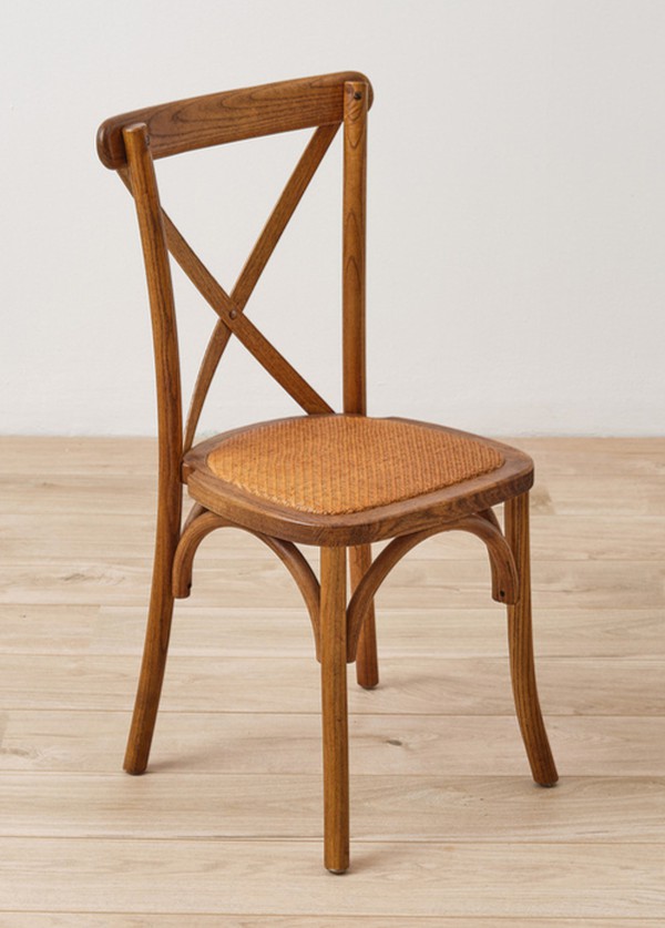 New Aged Oak Cross Back Chairs