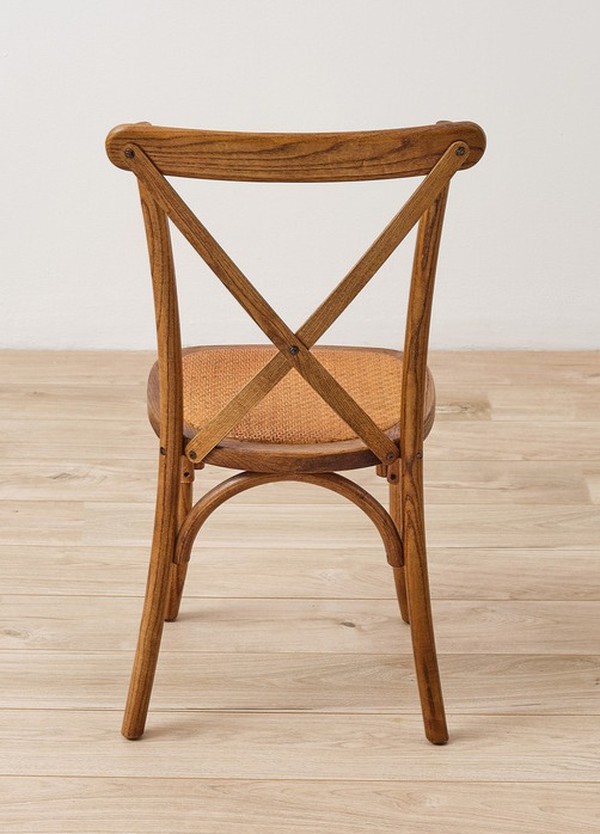 New Aged Oak Cross Back Chairs For Sale