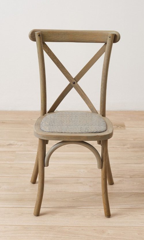 150x Mottled Grey Oak Cross Back Chairs