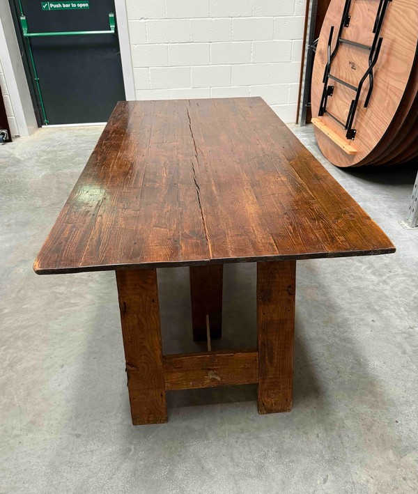 50x Rustic Trestle Tables For Sale