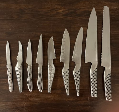 Secondhand Used Global 9 Knife Set For Sale