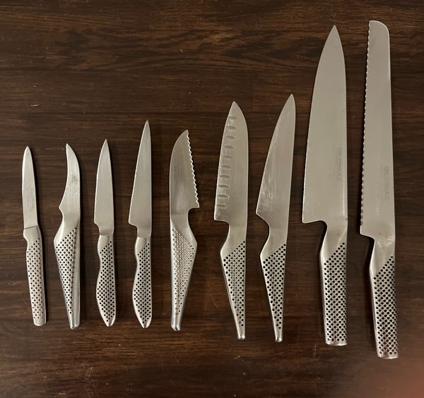 Secondhand Used Global 9 Knife Set For Sale