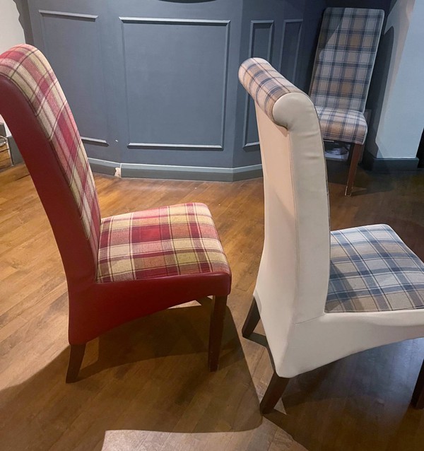 plaid dining chairs for sale
