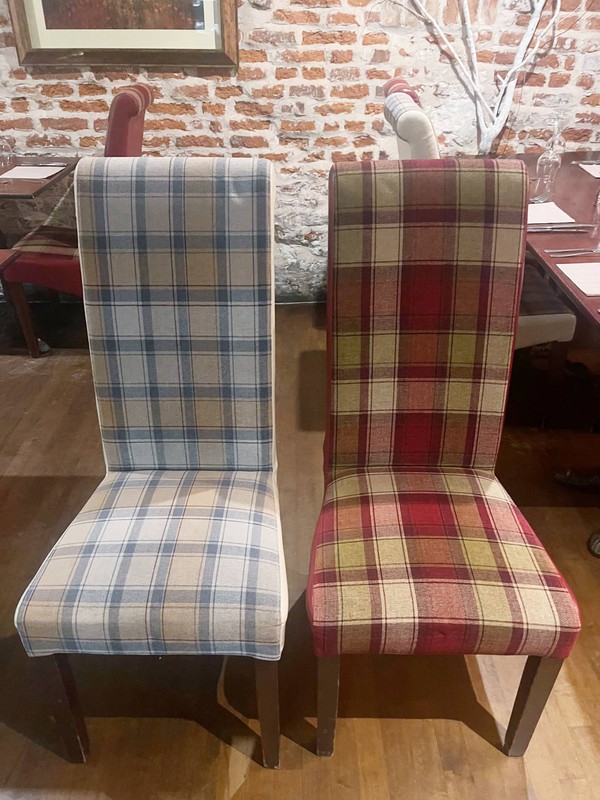 Tartan restaurant chairs for sale