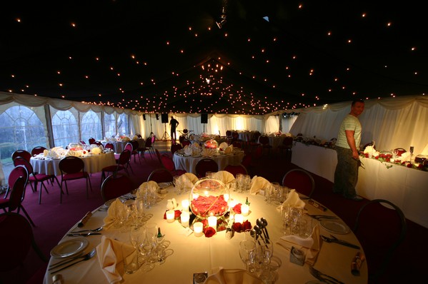 Example of a pin spot illuminating a table