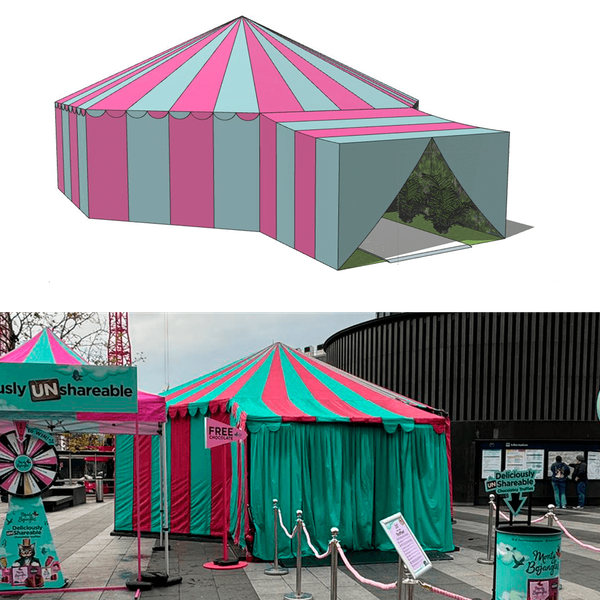 Circus tent with stripes
