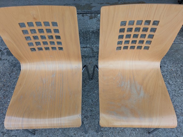 Light wood dining chairs