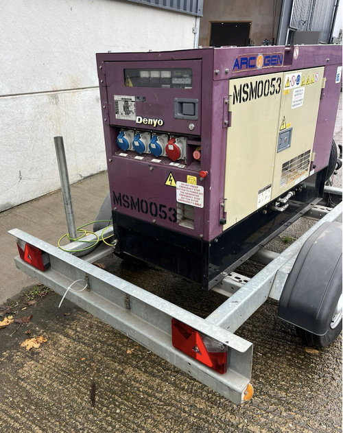 Denyo 20kva generator with trailer
