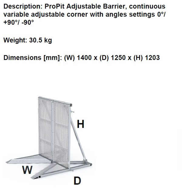 Adjustable Corner Pit Barrier For Sale