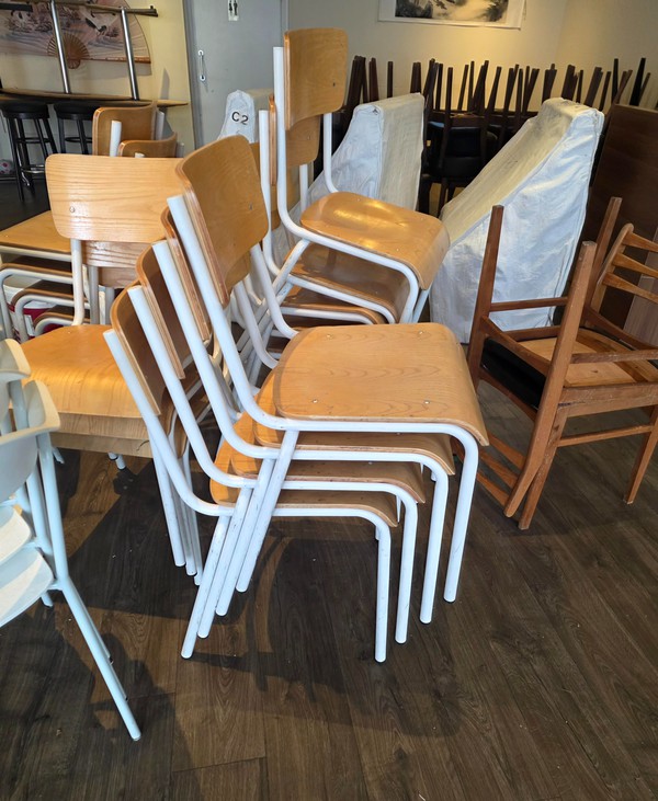Used 30x Wooden Cafe Chairs