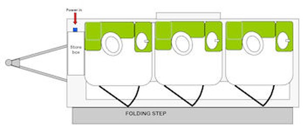 Three toilet trailer for sale