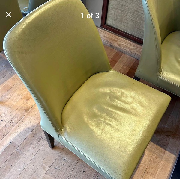 30x Green Padded Dining Chairs For Sale