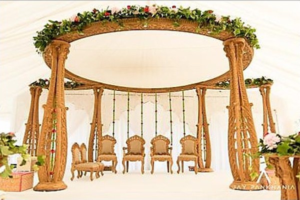 Paisley Wooden Carved Mandap For Sale