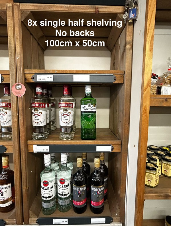 Secondhand Wooden Shop Shelving