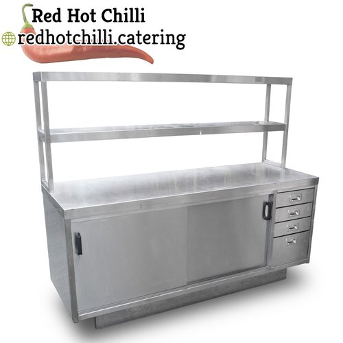 2m Stainless Steel Bench with Double Gantry